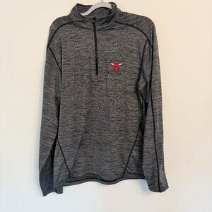 🐂 Chicago Bulls Quarter-Zip Pullover – Heather Gray – Size L